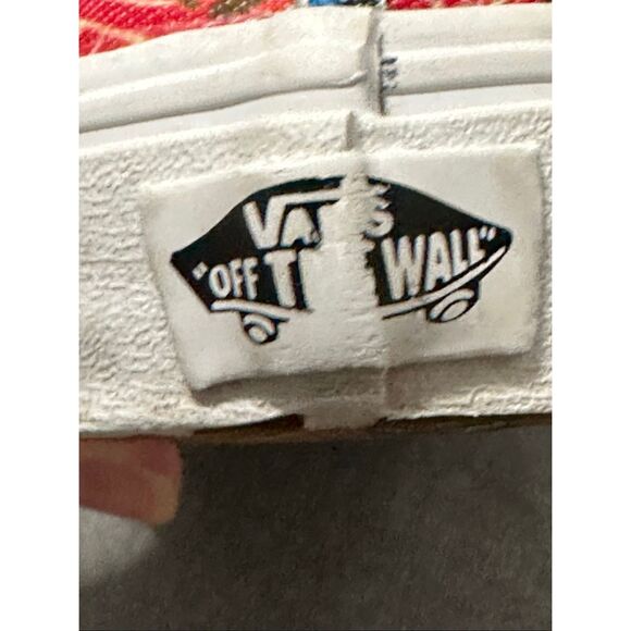 Vans Authentic Slim Peacock Print Red, Yellow, Blue Skate Casual Sneakers Women’ - Picture 7 of 9